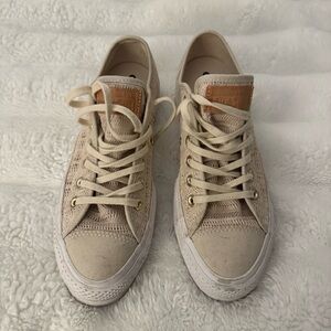 Converse Cream Lace-Up Sneakers
